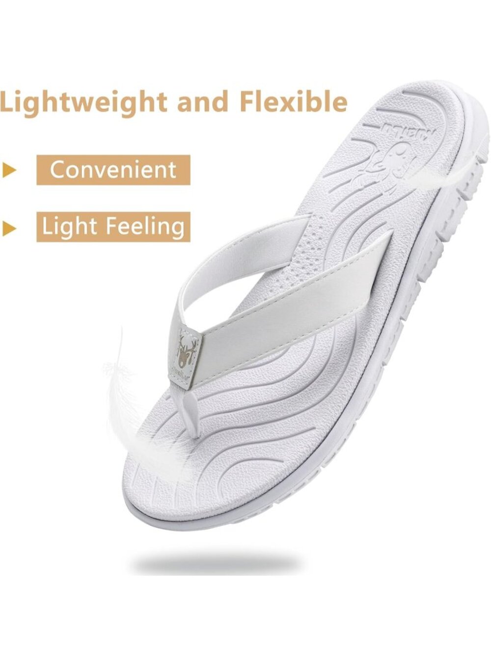 Women's White Comfortable Arch Support Yoga Summer Beach Walking Flats Sandals - Picture 4 of 7